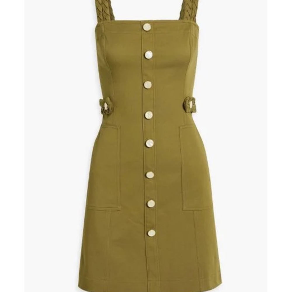 10 Crosby Derek Lam
Women's Green Naiyah Cotton-blend Twill Mini Dress Size 2